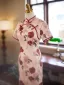 Vintage / Retro Chinese style Blushing Pink Printing Evening Party Cheongsam 2025 Trumpet / Mermaid High Neck Short Sleeve Floor-Length / Long