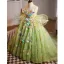 Flower Fairy Sage Green Multi-Colors Appliques Birthday Flower Girl Dresses 2025 Ball Gown Spaghetti Straps Sleeveless Backless Sweep Train