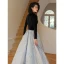 Elegant Black Evening Dresses 2023 A-Line / Princess V-Neck Long Sleeve Floor-Length / Long Prom Formal Dresses