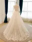 Luxury / Gorgeous White Handmade  Beading Lace Flower Sequins Wedding Dresses 2026 A-Line / Princess Strapless Long Sleeve Floor-Length / Long