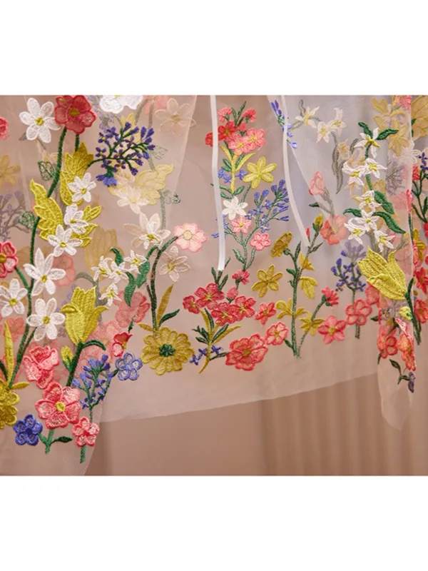 Fancy Multi-Farger Blonder Blomst Ball sjal 2025