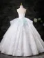 Charmant Blanche Perlage Perle En Dentelle Fleur Appliques Robe De Bal 2025 Robe Boule Bustier Sans Manches Dos Nu Longue Robe De Ceremonie