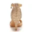 Sparkly Gold Rhinestone Evening Party Womens Sandals 2023 Ankle Strap 7 cm Stiletto Heels Open / Peep Toe Sandals High Heels