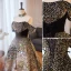 Bling Bling Noire Paillettes Robe De Bal 2023 Princesse De l'épaule Manches Courtes Dos Nu Noeud Longue Promo Robe De Ceremonie