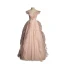 Charming Blushing Pink Prom Dresses 2022 A-Line / Princess Off-The-Shoulder Pearl Sequins Ruffle Sleeveless Backless Floor-Length / Long Prom Formal Dresses