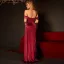 Sexy Burgundy Evening Dresses 2023 Trumpet / Mermaid Off-The-Shoulder Sleeveless Backless Split Front Floor-Length / Long Evening Party Formal Dresses