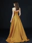 Vintage Gul Sløjfe Gallakjoler 2021 Prinsesse Krydsede Remme Solid Farve Satin Spaghetti Straps Ærmeløs Forlovelses Kjoler Feje tog