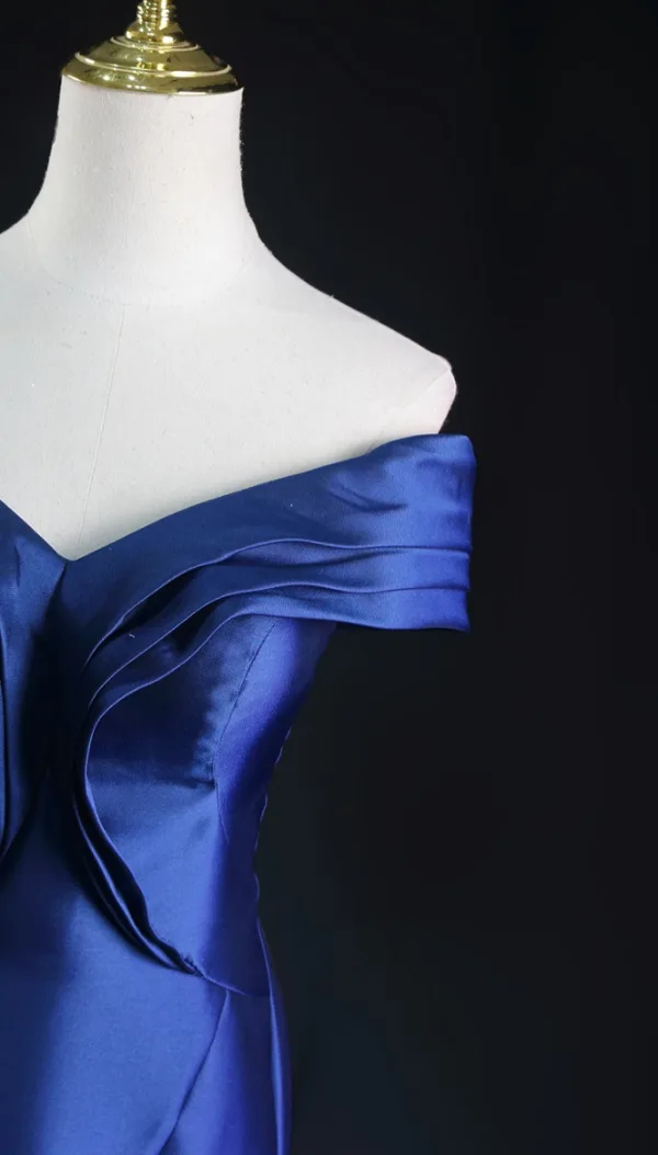 Vintage / Originale Bleu Roi Robe De Soirée 2024 Trompette / Sirène De l'épaule Sans Manches Dos Nu Train De Balayage Soirée Robe De Ceremonie