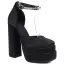 Ungewöhnlich Blau Ball Satin Damen schuhe 2022 Strass Knöchelriemen 14 cm Thick Heels Quadratische Zehe Pumps Hochhackige