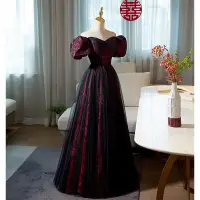 Elegante Burgunderrot Drucken Ballkleider 2022 A Linie Off Shoulder Geschwollenes Kurze Ärmel Rückenfreies Lange Ball Festliche Kleider