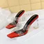 Transparent Sexy Beige Rhinestone Womens Sandals 2022 Street Wear 7 cm Thick Heels Open / Peep Toe High Heels