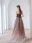 Chic / Beautiful Purple Rhinestone Sequins Prom Dresses 2022 A-Line / Princess Strapless Sleeveless Backless Floor-Length / Long Prom Formal Dresses