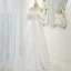 Elegant White Satin Prom Dresses 2022 A-Line / Princess Off-The-Shoulder Short Sleeve Backless Floor-Length / Long Prom Formal Dresses