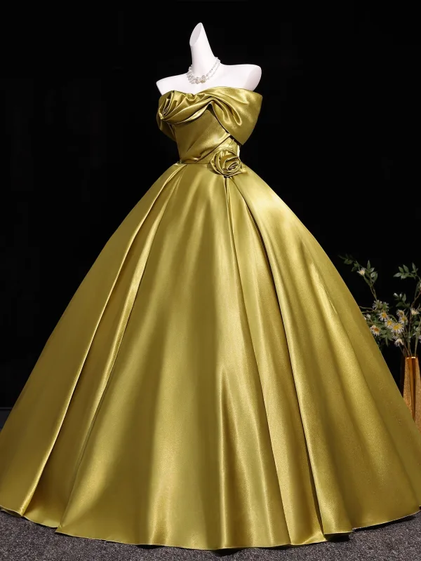 Vintage Gold Ballkleider 2026 Ballkleid Bandeau Ärmellos Rückenfreies Lange Festliche Kleider