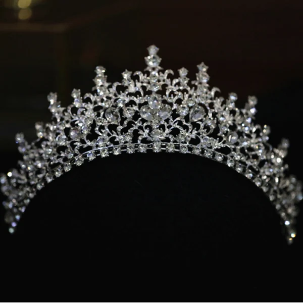Elegante Zilveren Rhinestone Huwelijk Tiara Bruids Haaraccessoires 2022 Zirkonium Legering