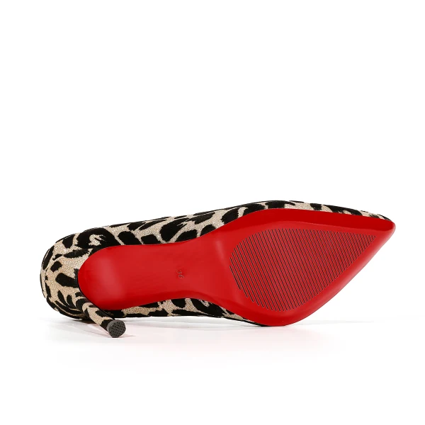 Sexy Champagne Leopard Print Evening Party Pumps 2023 Leather 12 cm Stiletto Heels Pointed Toe Pumps High Heels