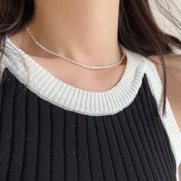 Modest / Simple Silver Sterling Silver Necklaces Accessories 2023