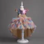 Chic / Beautiful Candy Pink Sequins Bow Sash Asymmetrical Birthday Flower Girl Dresses 2024 Ball Gown Scoop Neck Short Sleeve