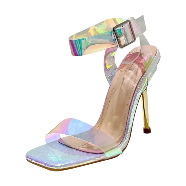 Transparent Evening Party Laser Summer Womens Sandals 2022 11 cm Stiletto Heels Open / Peep Toe Sandals High Heels