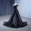 Charmant Noire Volants Trompette / Sirène Robe De Soirée 2023 Une épaule Manches Courtes Dos Nu Tribunal Train Soirée Robe De Ceremonie
