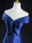 Vintage / Originale Bleu Roi Robe De Soirée 2024 Trompette / Sirène De l'épaule Sans Manches Dos Nu Train De Balayage Soirée Robe De Ceremonie