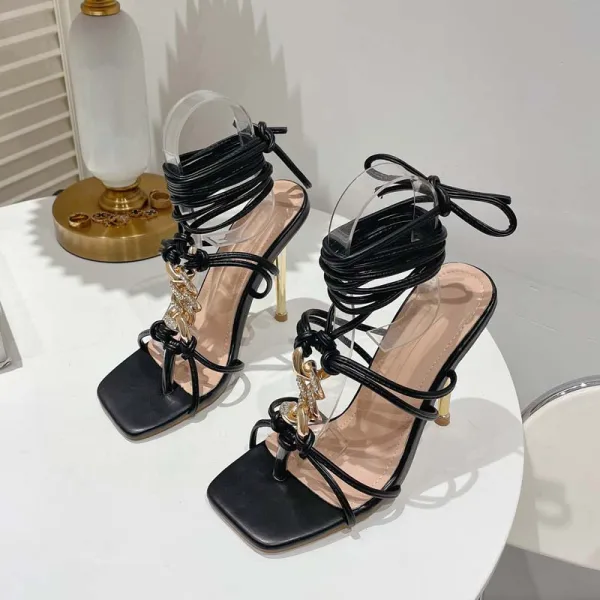 Sexy Blanche Soirée Sandales Femme 2022 Bride Cheville Faux Diamant T-Strap 11 cm Talons Aiguilles Peep Toes / Bout Ouvert Sandales Talons Hauts