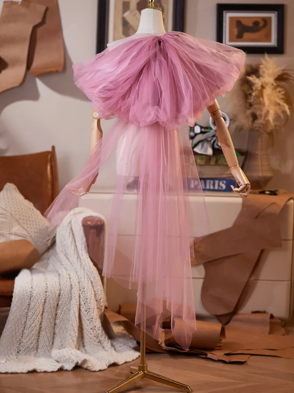 Charmant Rougissant Rose Fait main Tulle Promo Vestes & Enveloppements 2025