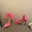 Charmant Fushia Soirée Été Sandales Femme 2022 11 cm Talons Aiguilles Bride Cheville Noeud À Bout Pointu Sandales Talons Hauts