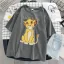 Fashion Casual Summer Black Printing Lion Loose Women T-Shirts 2021 Scoop Neck 1/2 Sleeves Tee Tops