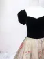Elegante Schwarz Perlenstickerei Pailletten Ballkleider 2025 Ballkleid Eckiger Ausschnitt Kurze Ärmel Rückenfreies Lange Ball Festliche Kleider