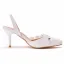 Chic / Belle Blanche Perle Faux Diamant En Dentelle Fleur Chaussure De Mariée 2022 7 cm Talons Aiguilles À Bout Pointu Mariage Talons Hauts