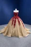 High-end Burgundy Beading Pearl Sequins Lace Flower Appliques Prom Dresses 2022 Ball Gown Strapless Sleeveless Backless Chapel Train