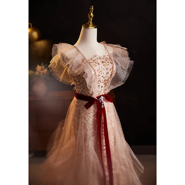 Charmant Rougissant Rose Perlage Paillettes Robe De Soirée 2024 Trompette / Sirène Bustier Sans Manches Dos Nu Noeud Ceinture Longue Promo Robe De Ceremonie