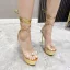 Charming Gold Summer Cocktail Party Womens Sandals 2022 Open / Peep Toe 16 cm Stiletto Heels Ankle Strap Sandals High Heels