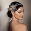 Vintage / Originale Argenté Fait main Alliage Faux Diamant Mariage Accessoire Cheveux Mariage 2023