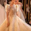 Luxury / Gorgeous Charming Beading Rhinestone Sequins White Wedding Dresses 2023 Ball Gown Scoop Neck Short Sleeve Backless Bow Royal Train Wedding