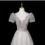 Bling Bling Gris Paillettes Faux Diamant Robe De Bal 2025 Princesse V-Cou Manches Courtes Dos Nu Longue Robe De Ceremonie