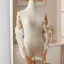 Vintage / Originale Blanche Plumes En Dentelle Fleur Mariage Gants Mariage 2026 Tulle