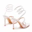 Sexy White Pearl Ankle Strap Summer Evening Party Womens Sandals 2023 10 cm Stiletto Heels Open / Peep Toe Sandals High Heels