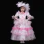 Vintage / Retro Medieval Blushing Pink Flower Girl Dresses 2024 3D Lace Printing Floral Floor-Length / Long Lace Scoop Neck 1/2 Sleeves Cosplay Prom Ball Gown Wedding Party Dresses