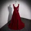 Chic / Beautiful Burgundy Suede Prom Dresses 2022 A-Line / Princess Square Neckline Sleeveless Backless Rhinestone Floor-Length / Long Prom Formal Dresses