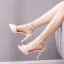 Chic / Beautiful White Prom Womens Sandals 2022 Ankle Strap 10 cm Stiletto Heels Open / Peep Toe High Heels Heels Womens Shoes