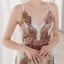 Charmant Doré Paillettes Robe De Soirée 2022 Trompette / Sirène Bretelles Spaghetti Sans Manches Dos Nu Longue Soirée Robe De Ceremonie