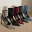 Chic / Beautiful Ocean Blue Street Wear Winter Suede Pumps 2023 Leather 8 cm Stiletto Heels Pointed Toe Pumps High Heels