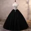 Elegant Black Glitter Prom Dresses 2023 Ball Gown Off-The-Shoulder Sleeveless Backless Floor-Length / Long Prom Formal Dresses