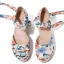 Fashion White Summer Street Wear Womens Sandals 2023 Ankle Strap 7 cm Wedges Square Toe Sandals
