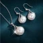Eleganta Silver Rhinestone Pärla Saterling Silver Bal Örhängen Halsband Tillbehör 2023