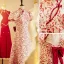 Vintage / Retro Chinese style Red Printing Cheongsam 2022 A-Line / Princess High Neck Short Sleeve Backless Pearl Bow Floor-Length / Long Evening Party Cheongsam / Qipao