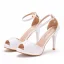 Chic / Beautiful White Prom Womens Sandals 2022 Ankle Strap 10 cm Stiletto Heels Open / Peep Toe High Heels Heels Womens Shoes
