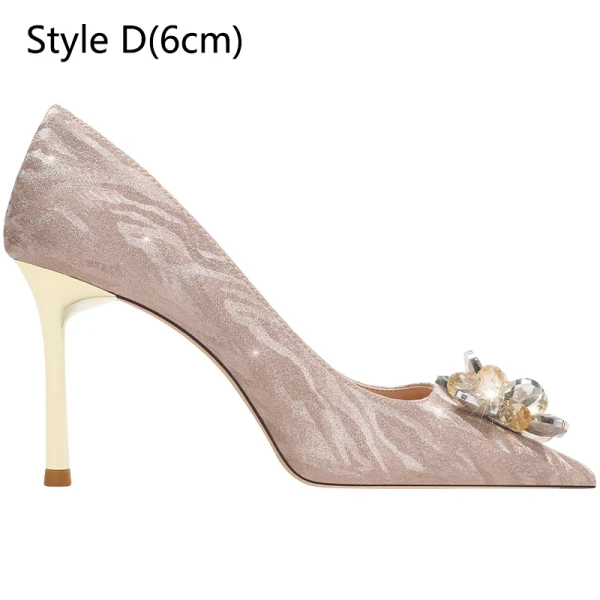 Bling Bling Silver Crystal Glitter Wedding Shoes 2024 8 cm Stiletto Heels Pointed Toe Wedding Pumps High Heels